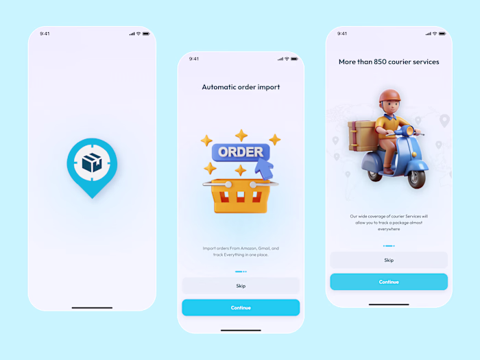 Onboarding Screen - Package Tracker App