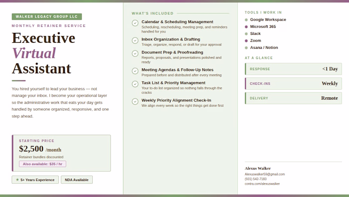 Executive Virtual Assistant services 