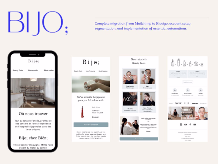 Bijo; Klaviyo Migration, Set up and automations