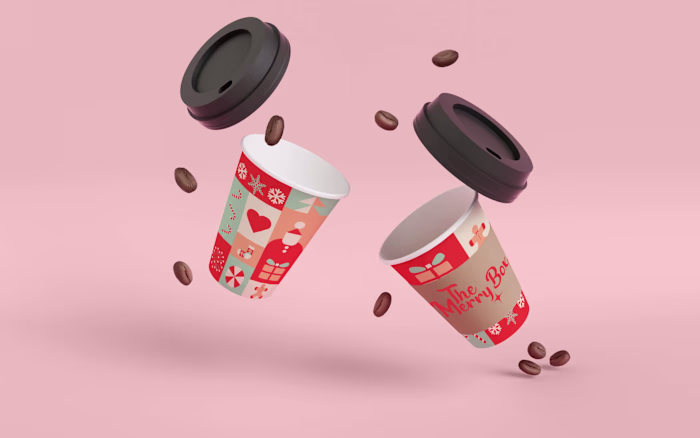 Christmas Cheer in a Cup: The Merry Box Coffee Cup Packaging
