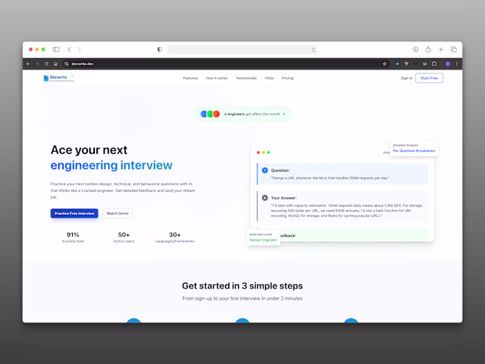 Docwrite AI powered interview platform