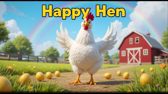 “Happy Hen 🐔 | Hen Cartoon Rhyme with Golden Eggs | Kids Nursery Song”