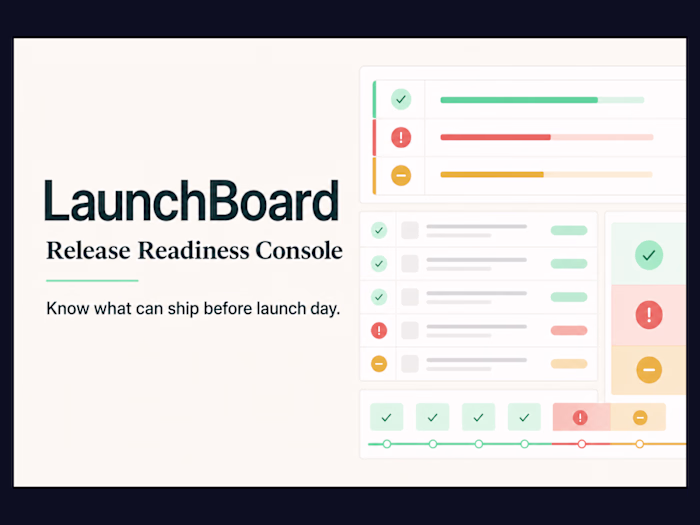 LaunchBoard: React Release Readiness Console