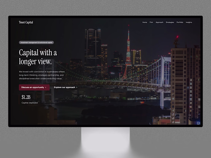 Introducing Tenet Capital™.
A premium Framer