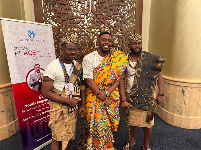 My mum, kente, Me, and the African Prince in Dubai.