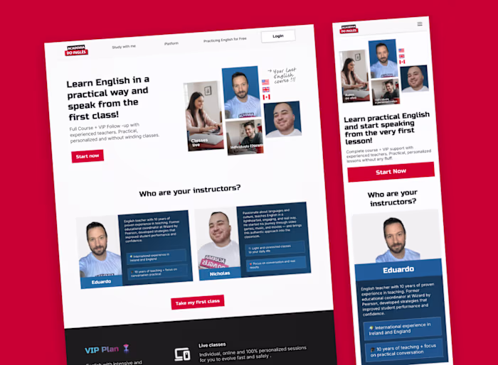 High-Converting Landing Page for Academia do Inglês