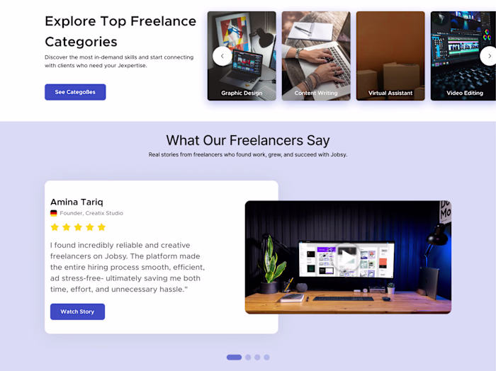 Freelance Marketplace Landing Page Design
A