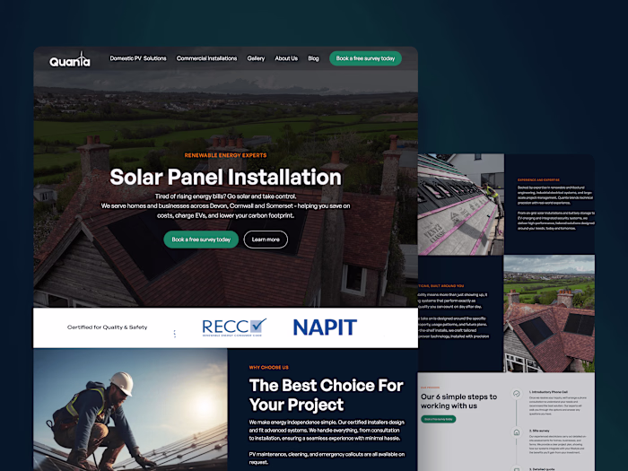 Webflow Design and Development for a local Renewable Business