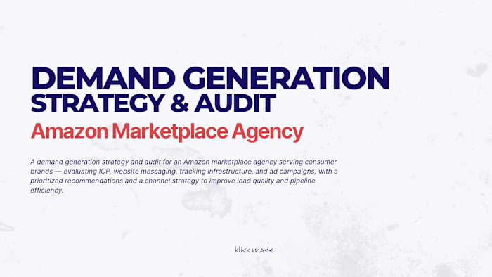 Performance Audit & Strategy for an Amazon-focused agency 