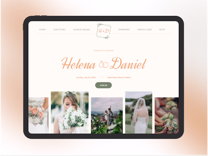 Beautifully crafted & modern wedding landing page