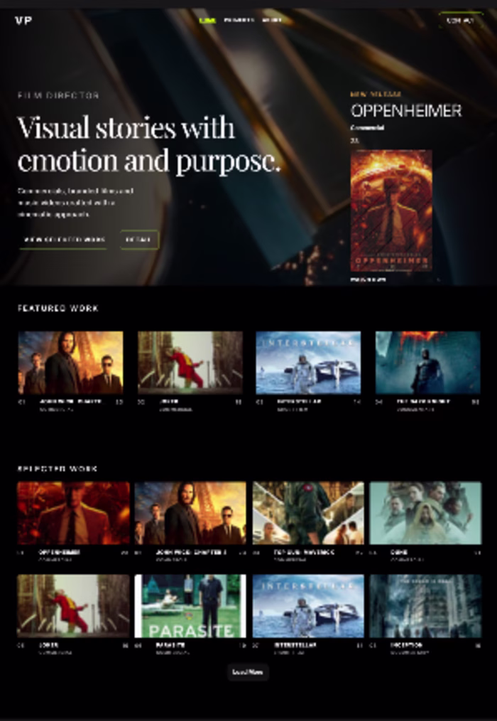 Portfolio Web Cinematic | Framer