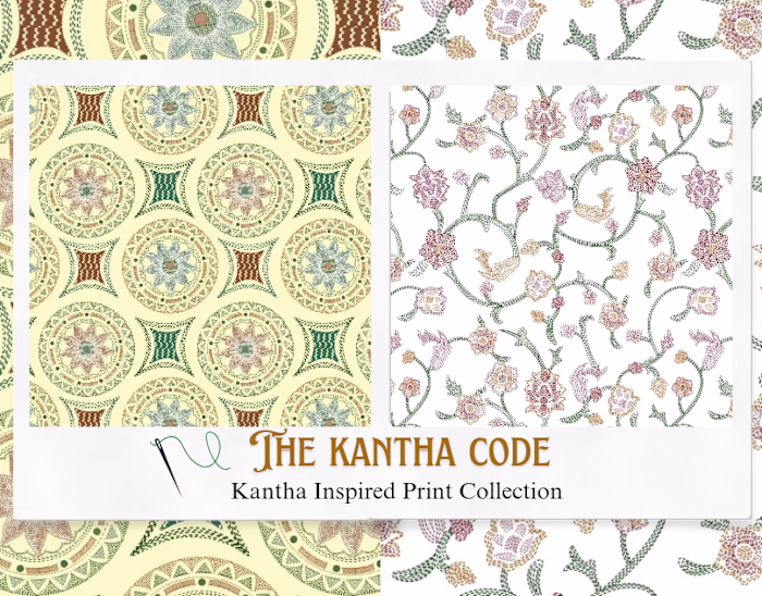 Kantha Stitch Inspired Textile Print Collection