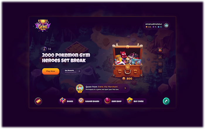 Grail Game Ratro | Game UI Design | Gamified Experience