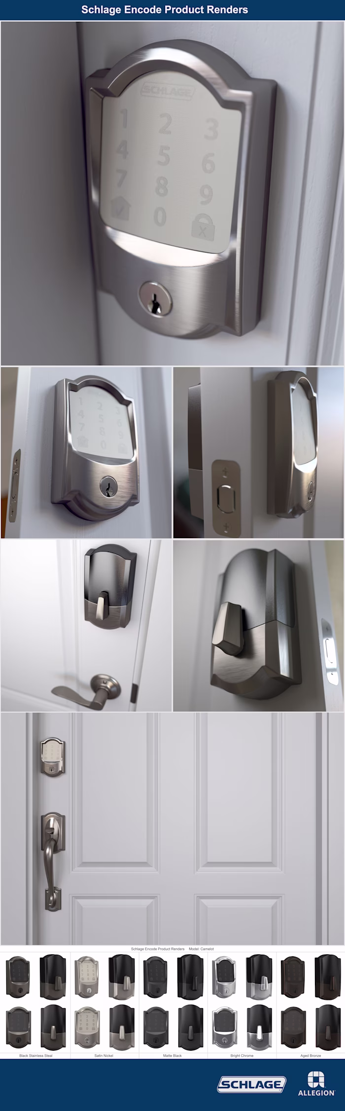 Schlage Residential Product Renders Electronic/Smart Keypads