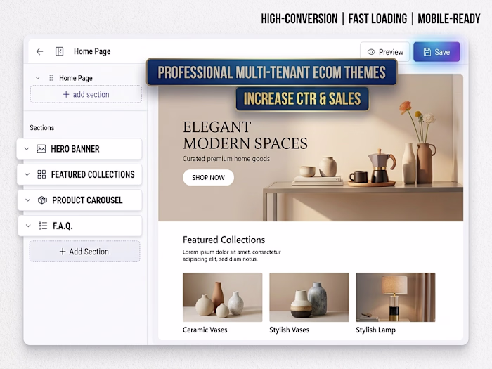 Developed a full‑stack multi‑tenant eCommerce