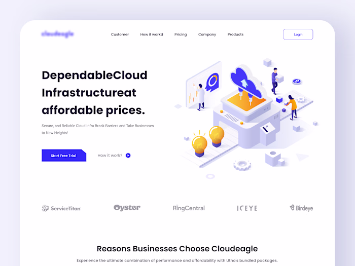Cloud Website Landing Page Design