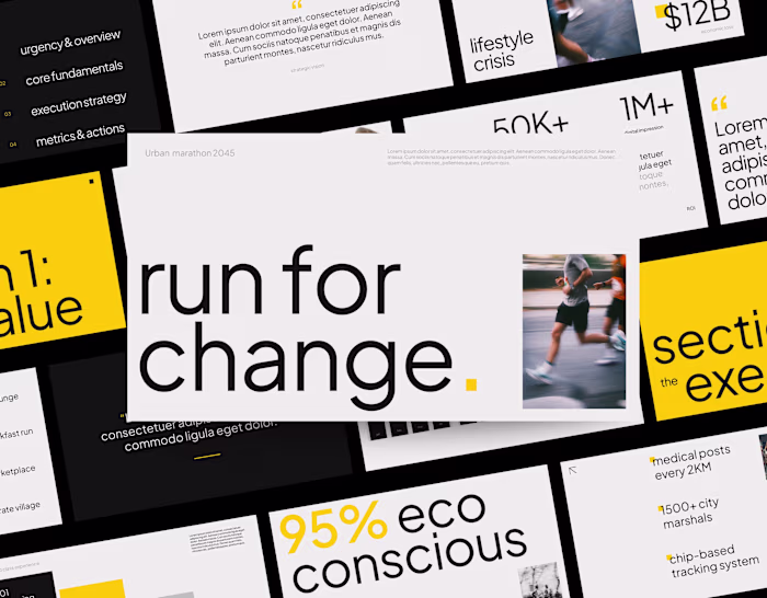 Urban Marathon or Charity Run Powerpoint Template