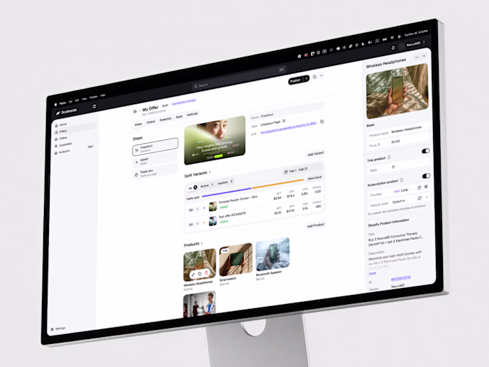 E-commerce platform development for Scaleside,