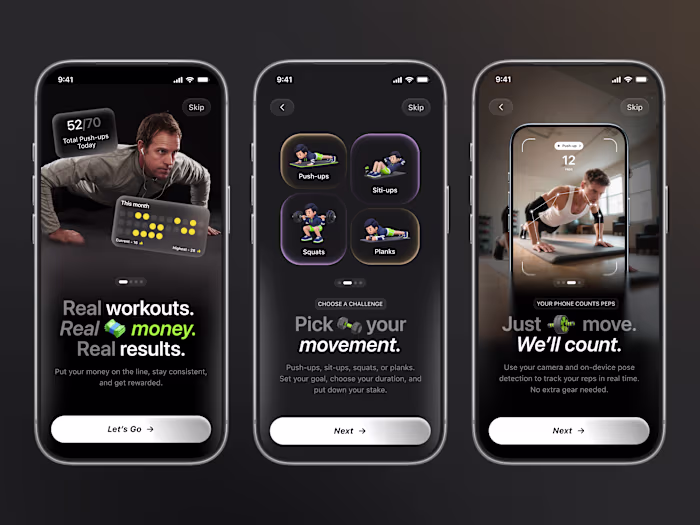 Fitness mobile app designed around