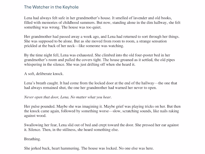 The Watcher in the Keyhole
