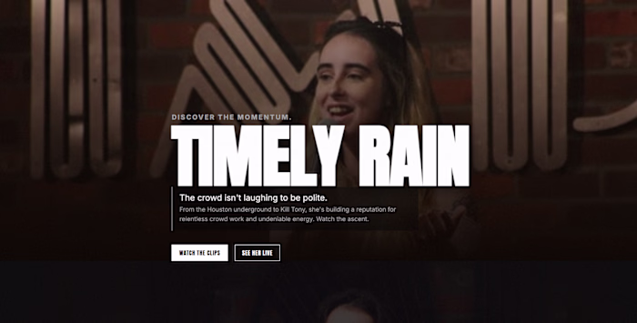 Comedian personal website, she was