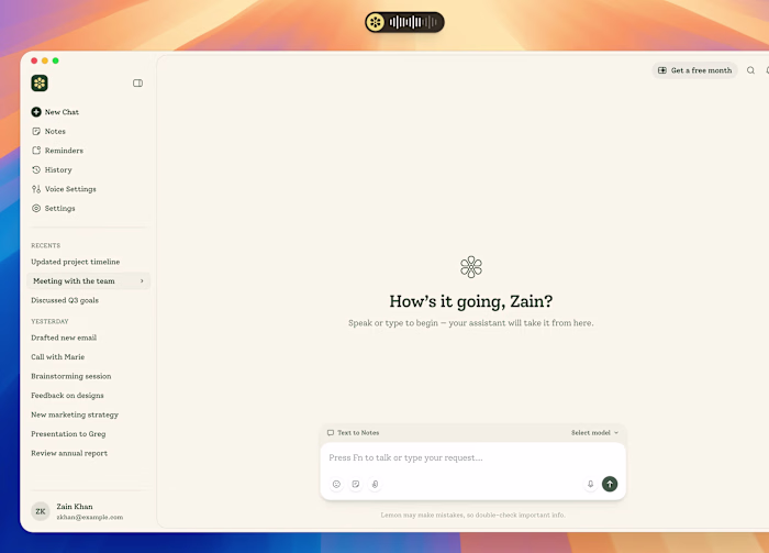 Lemon Mac App UI/UX Design