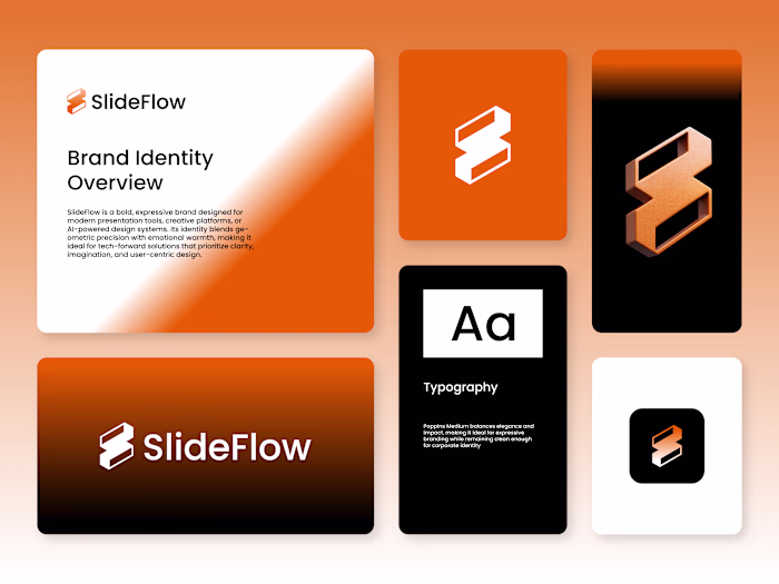 SlideFlow – Logo & Brand Identity System SlideFlow is a tech...