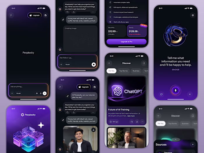 Perplexity AI Mobile App UI/UX Design