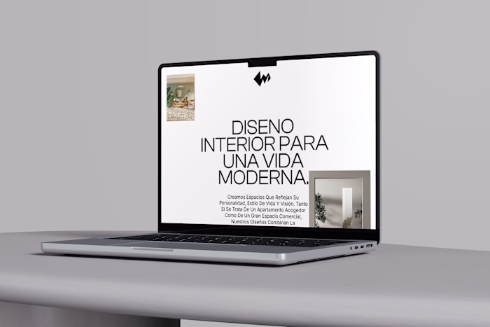 Landing page for Spanish Interior design studio