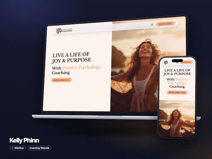 Kelly Phinn | Webflow Website for a Positive Psychology Coach