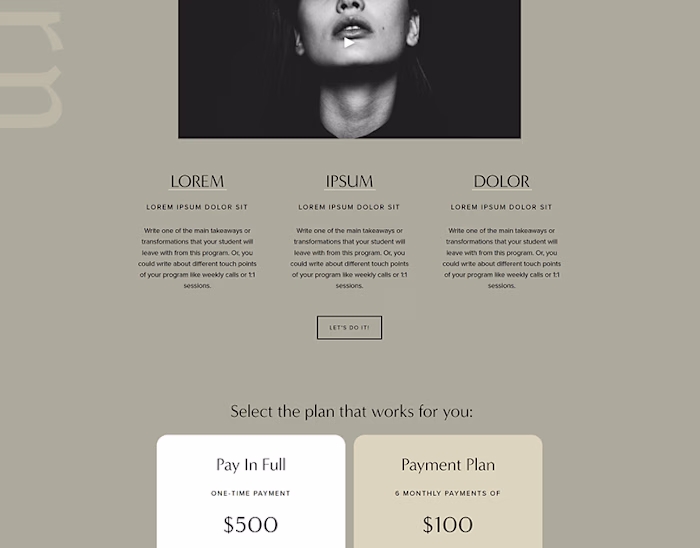 Noire a Squarespace Website