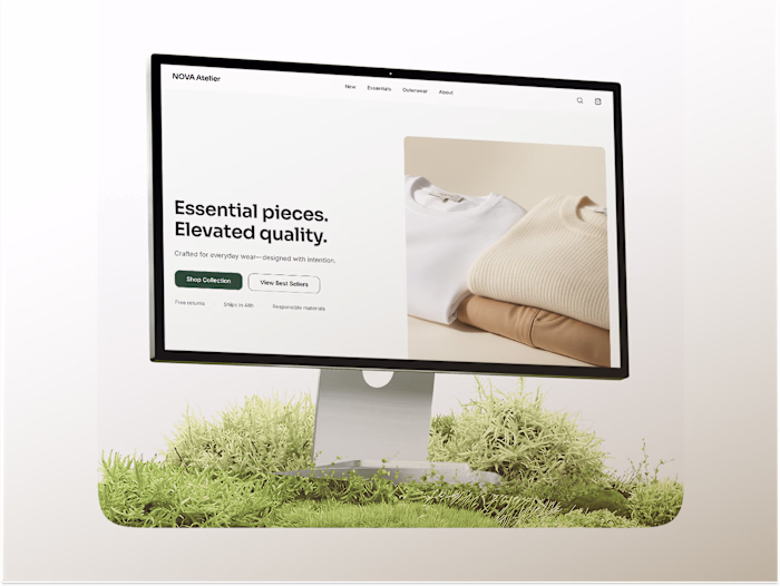NOVA Atelier – Premium E-commerce Web Design (UX/UI)