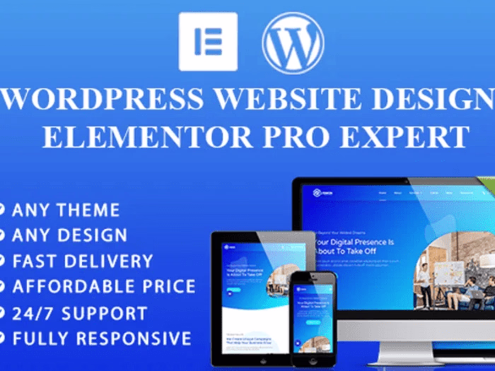 W0rdpress website design using elementor