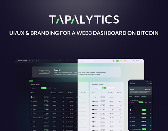 UI/UX & Branding for a Web3 Dashboard on Bitcoin