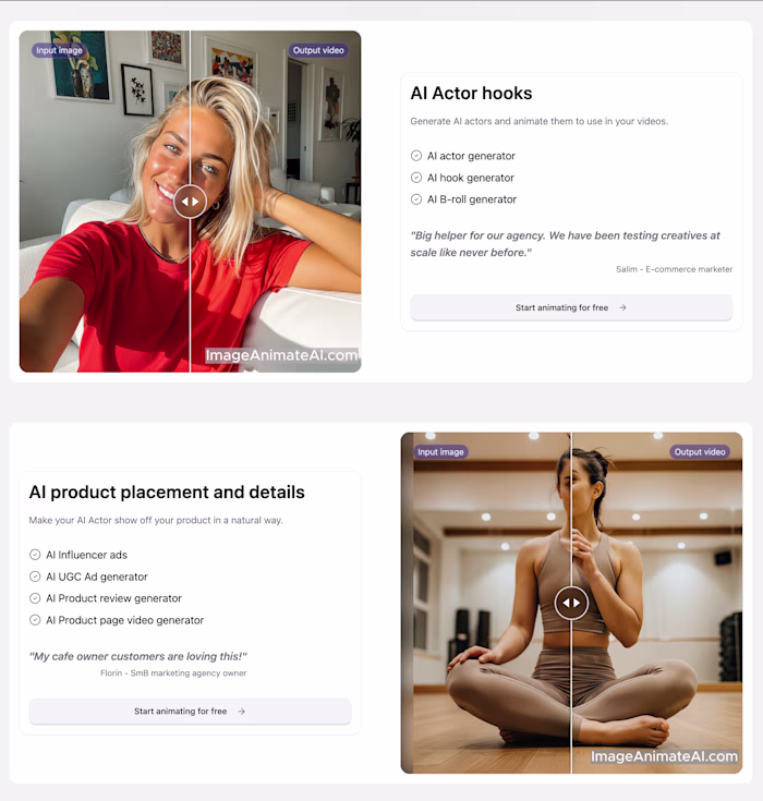 ImageAnimateAI.com - #1 ai image animate tool for ecom and SmBs