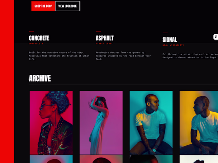 Neon Noir Urban Industrial E-Commerce Experience