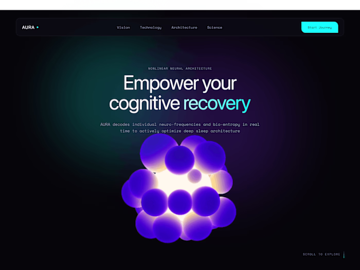 AURA is a promotional landing