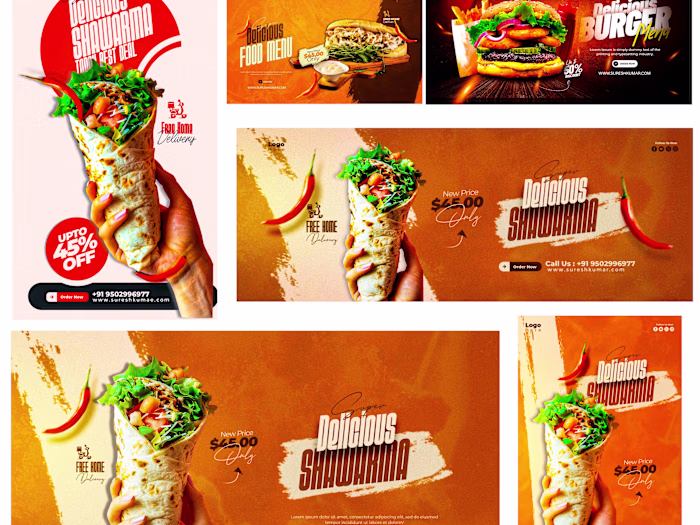 “Delicious Food Social Media Banner Designs” 