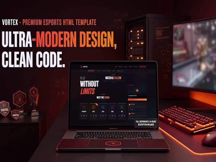 High-energy HTML template for esports