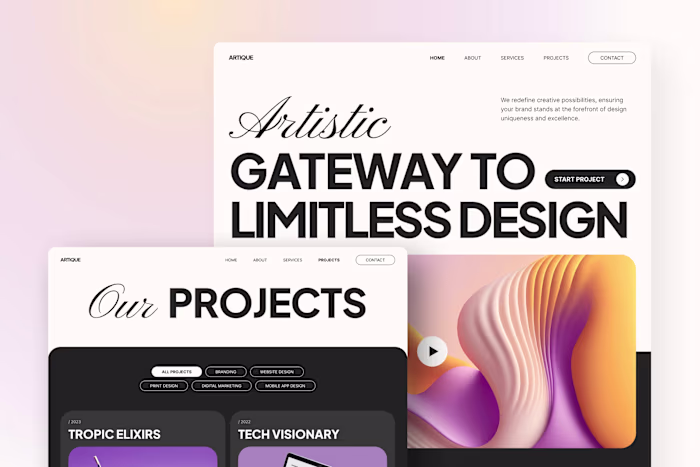 Creative Agency Website Framer & Webflow