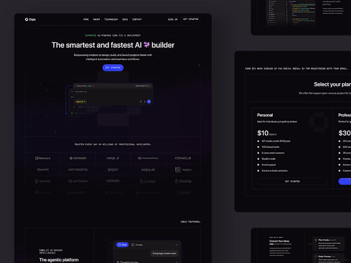 Oqta - AI Builder Landing Page