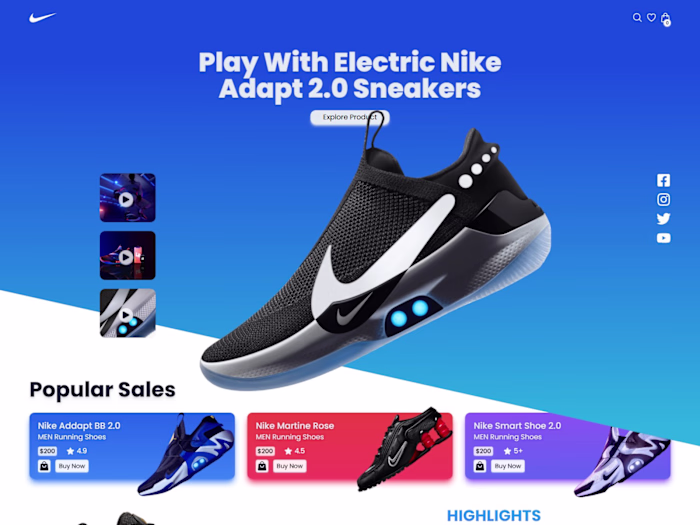 Nike Store Concept: React E-Commerce Front End with Cart