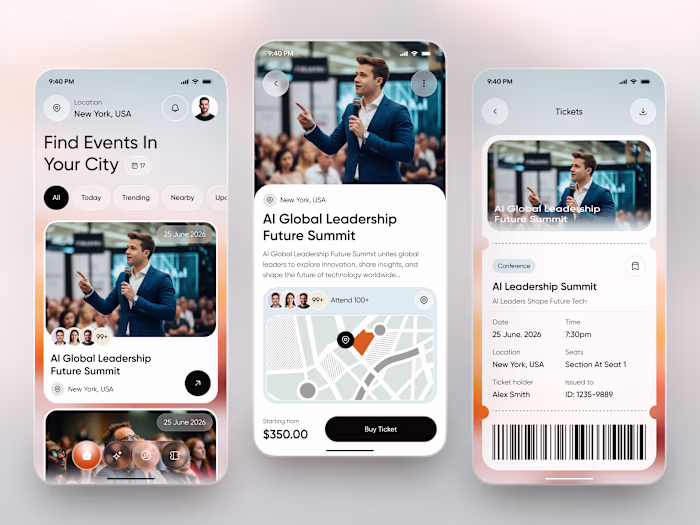 Event Booking App UI –