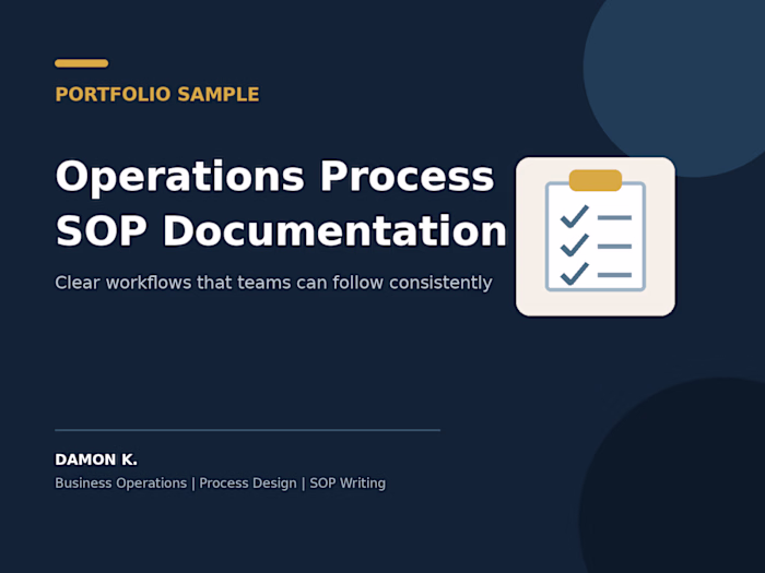 Illustrative operations project showing how