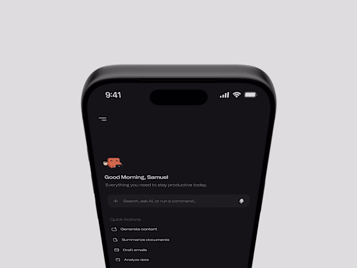 Designed a mobile AI workspace