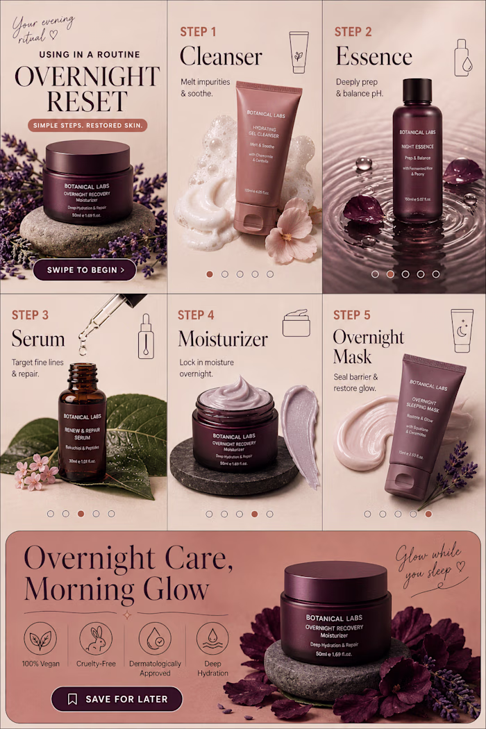 Overnight Reset Skincare Social Media Campaign