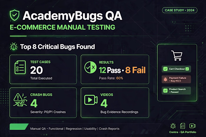 AcademyBugs QA - Top 8 Critical Bugs (4 Crashes) - E-commerc...