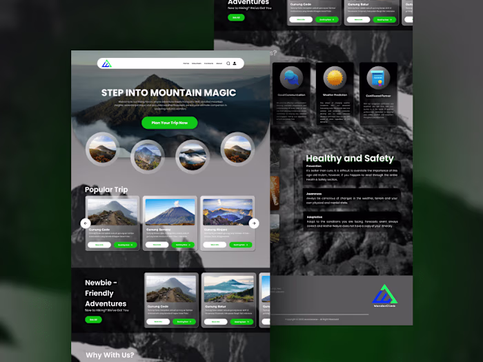 WanderClimb | Travel Website | UI Design