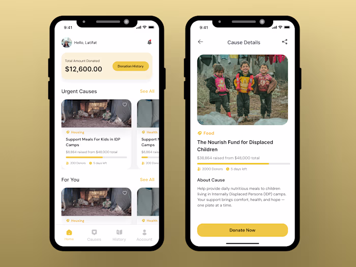 Givers Mobile App Design