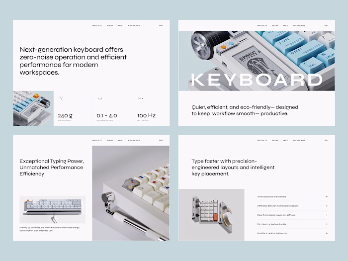 Next-generation keyboard
Offers zero-noise operation and